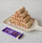 Crispy Rolls with Coconut and Dairy Milk Chocolate