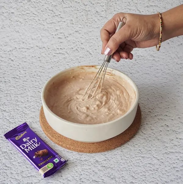 Crispy Rolls with Coconut and Dairy Milk Chocolate- Mix until smooth and well combined