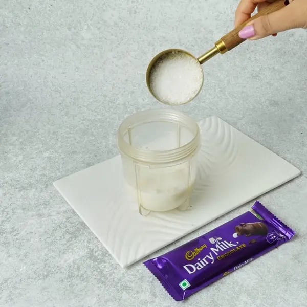 Dairy Milk Almond Peda-Add sugar to the same blending jar