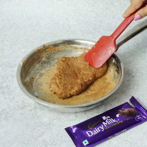 Dairy Milk Almond Peda-Cook the mixture for at least 5 to 6 minutes