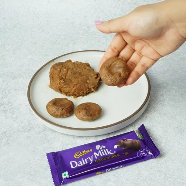 Dairy Milk Almond Peda-Allow the dough to cool slightly