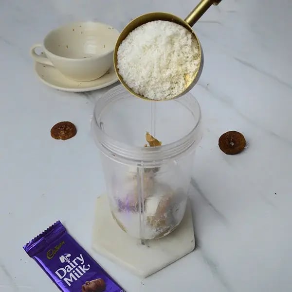 Dairy Milk and Dried Fig Fudge Pop - Add desiccated coconut