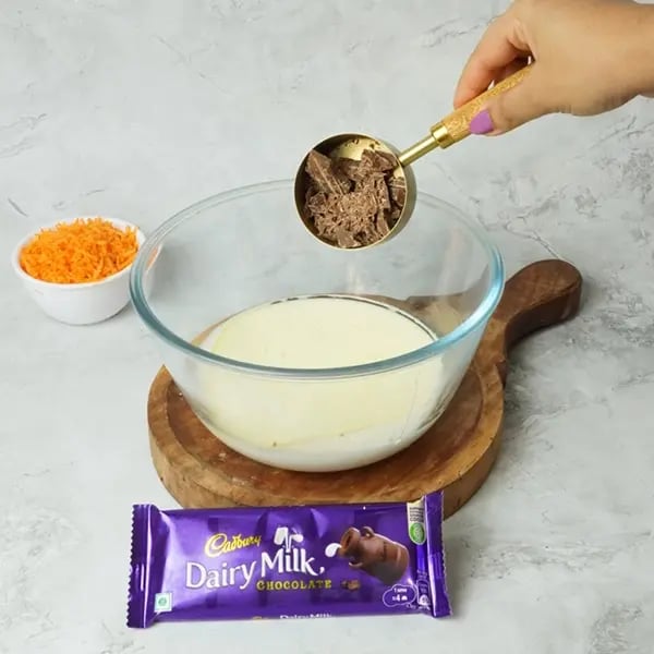 Dairy Milk Carrot Cake-Give it a nice mix