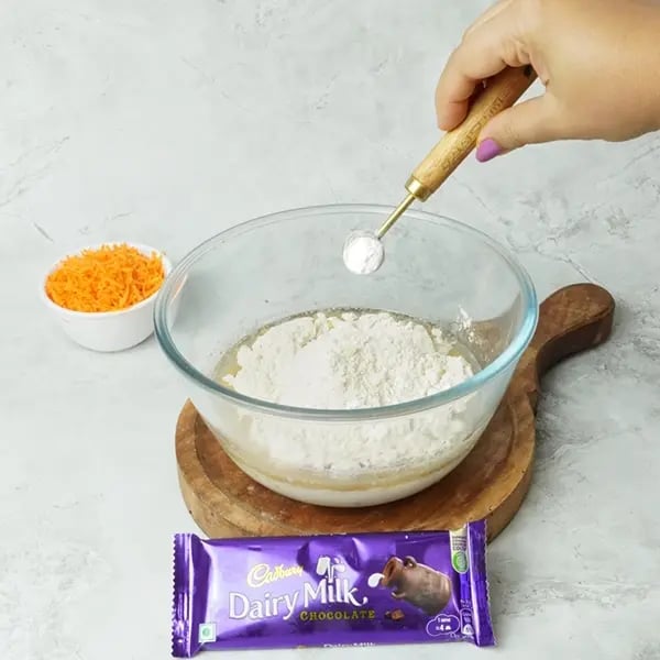 Dairy Milk Carrot Cake-Add baking powder next