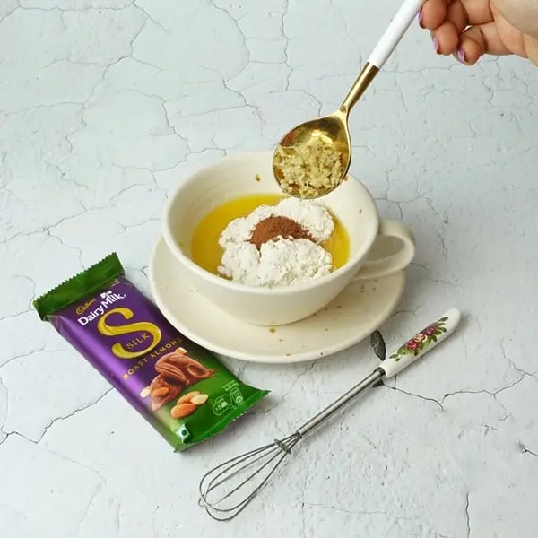 Dairy Milk Carrot Cake-Mix everything gently