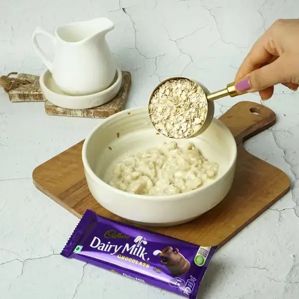 Dairy Milk Chilli Oats Cookies - Add rolled oats