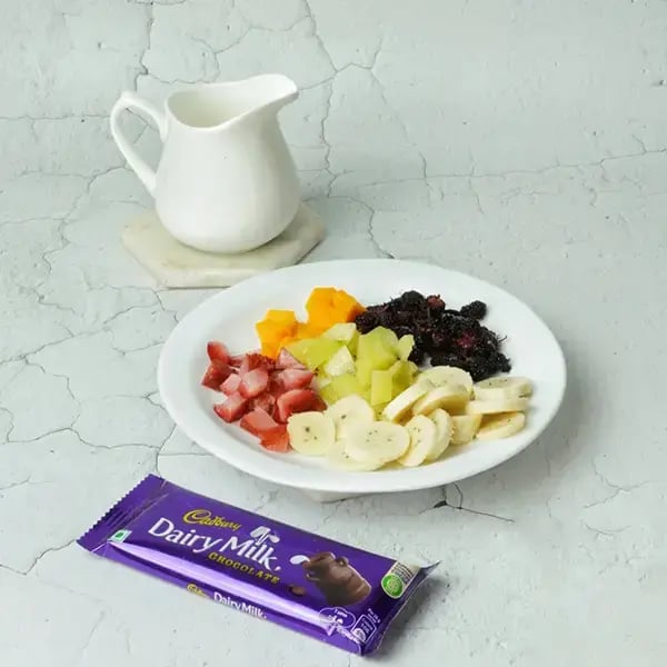 Dairy Milk Choco Fruit Cream Dessert - Chop any fruits