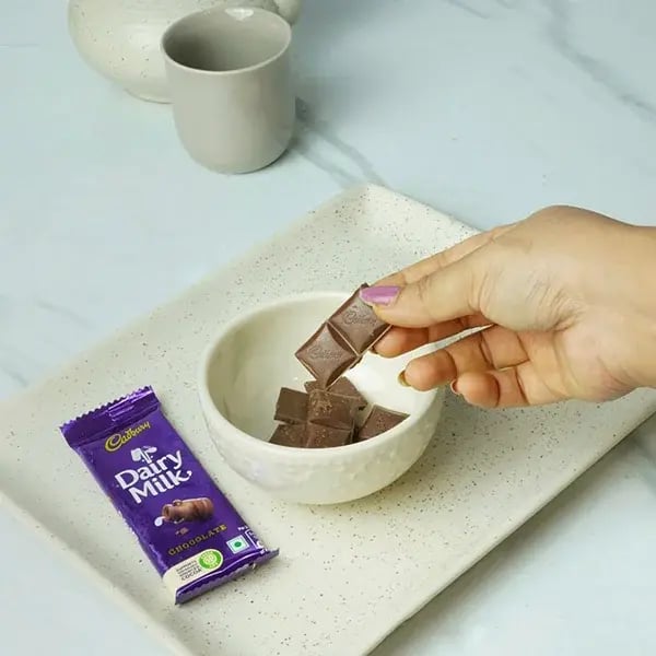 Dairy Milk Chocolate Bhapa Doi - Microwave the dairy milk chocolates
