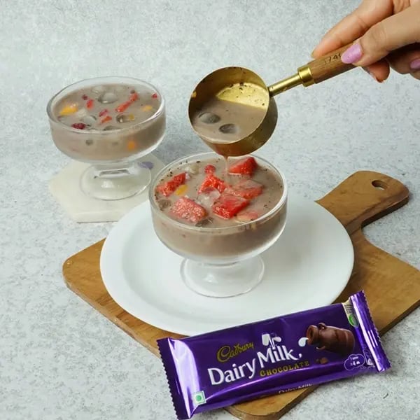 Dairy Milk Chocolate Pearl Mixed Fruit Hwachae-Pour the drink into any glass or bowl