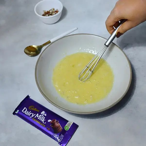 Dairy Milk Chocolate Pecan Brownie - Beat until frothy