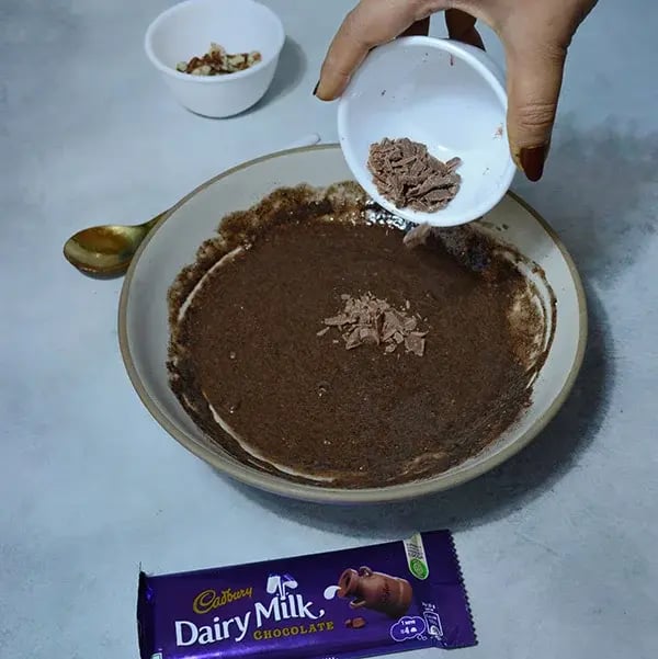 Dairy Milk Chocolate Pecan Brownie - Add chopped chocolates