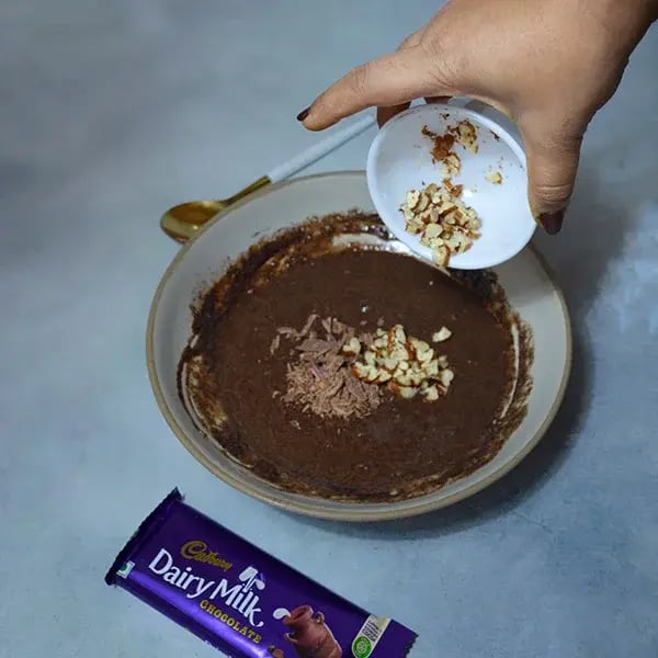 Dairy Milk Chocolate Pecan Brownie - Add chopped pecan