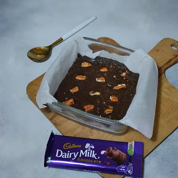 Dairy Milk Chocolate Pecan Brownie - Microwave for 2 minutes