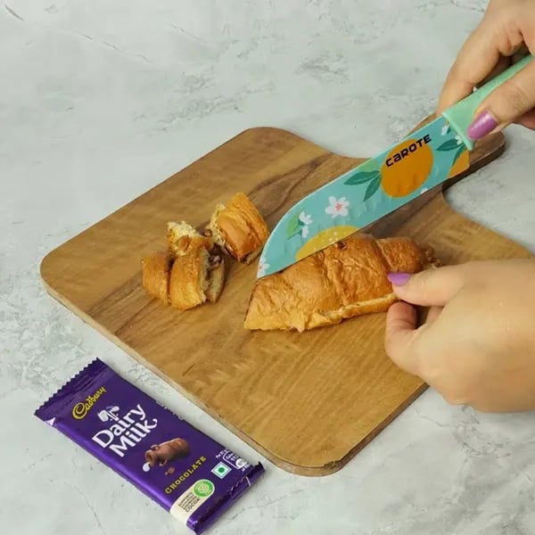 Dairy Milk Covered Croissant Pudding - Cut the croissant in square shape