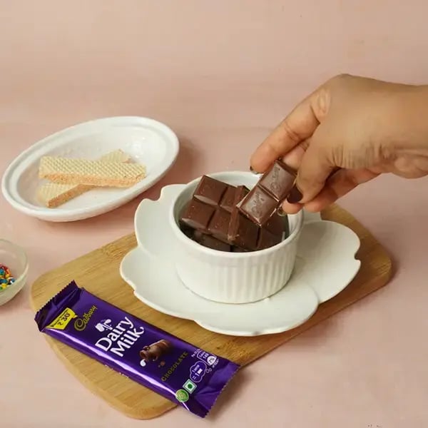 Dairy Milk Dipped Pencil Shape Wafer Cookies For Teacher’s Day - Break Dairy Milk chocolate