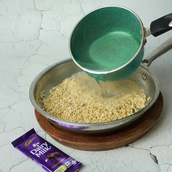 Dairy Milk Dry Fruits Lapsi-Carefully add hot water