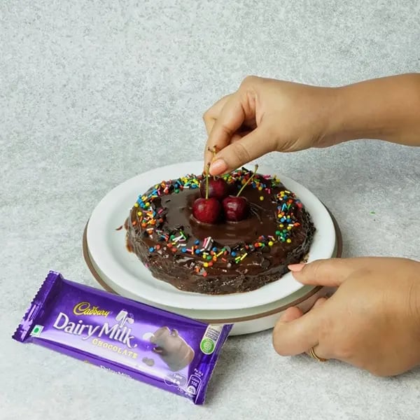 Dairy Milk Eggless Cake with Cocoa-Decorate as per your choice