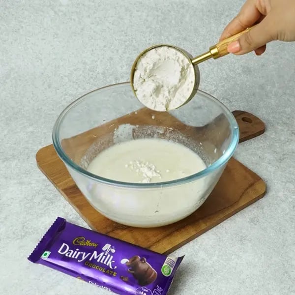 Dairy Milk Eggless Cake with Cocoa-Mix all-purpose flour