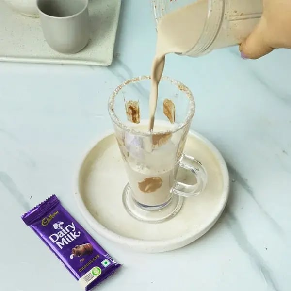 Dairy Milk Greek Yogurt and Walnut Shake - Garnish with some walnuts