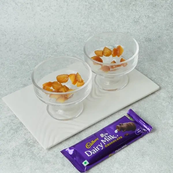 Dairy Milk Gulab Jamun Custard-In the meantime