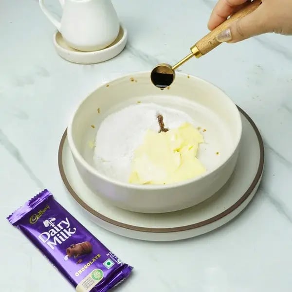 Dairy Milk Heart Shaped Sugar Cookies -  Combine unsalted butter, powdered sugar