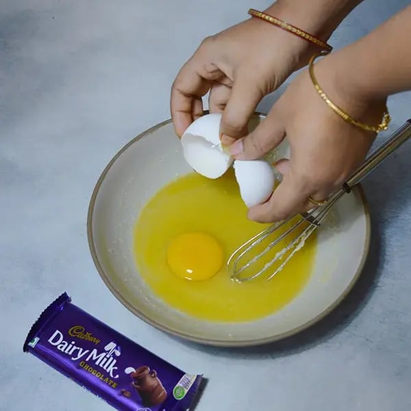 Dairy Milk Hot Chocolate Cupcakes - Add egg