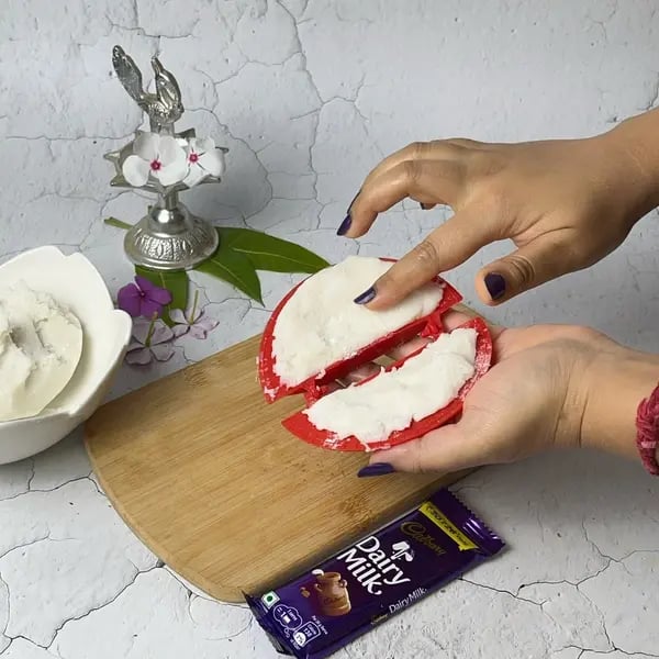 Dairy Milk Kozhukattai: A Chocolatey Twist To The Traditional Festive Sweet - Flattening Dough Circle