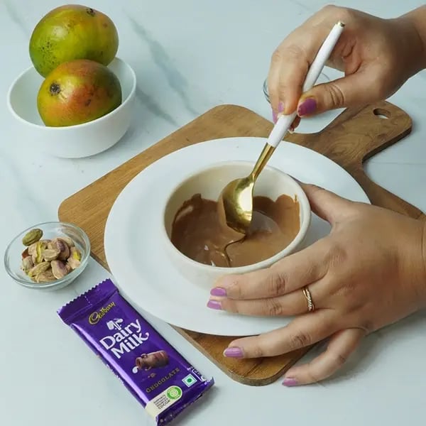 Dairy Milk Mango Sandesh Roll-Once the chocolate melts