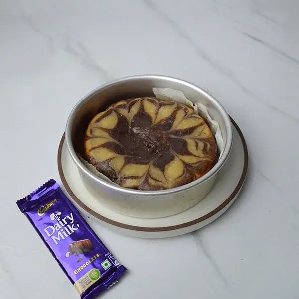 Dairy Milk Marble Coffee Cake - Preheat oven to 180°C