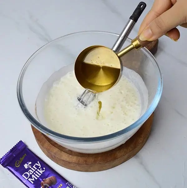 Dairy Milk Marble Coffee Cake - Mix vegetable oil