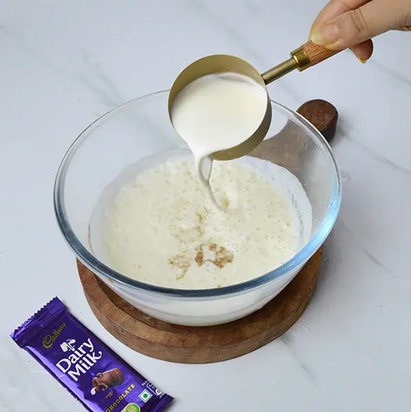 Dairy Milk Marble Coffee Cake - Add milk