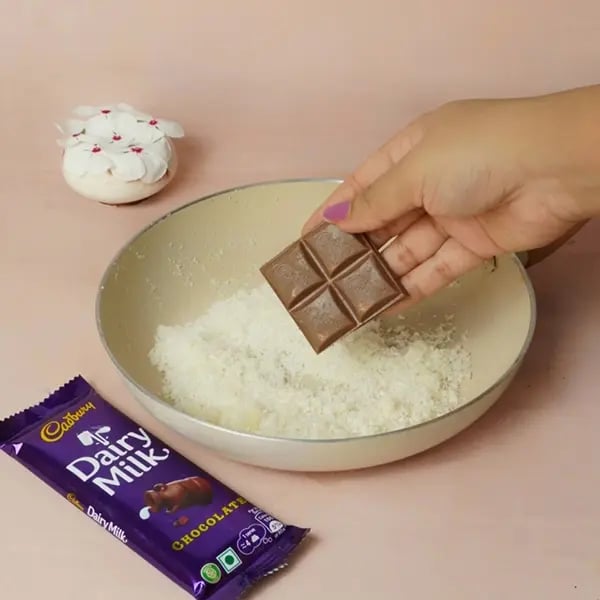 Dairy Milk Murmura Moa Laddu-Add Dairy Milk Chocolate