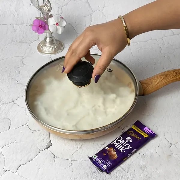 Dairy Milk Paal Kozhukattai: Easy Recipe For South Indian Festive Milky Sweet Dish - Pan Covered With Lid