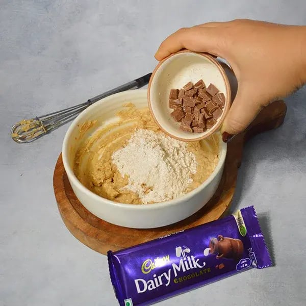Dairy Milk Peanut Butter Chunk Chocolate Cookies - Chopped Dairy Milk chocolate