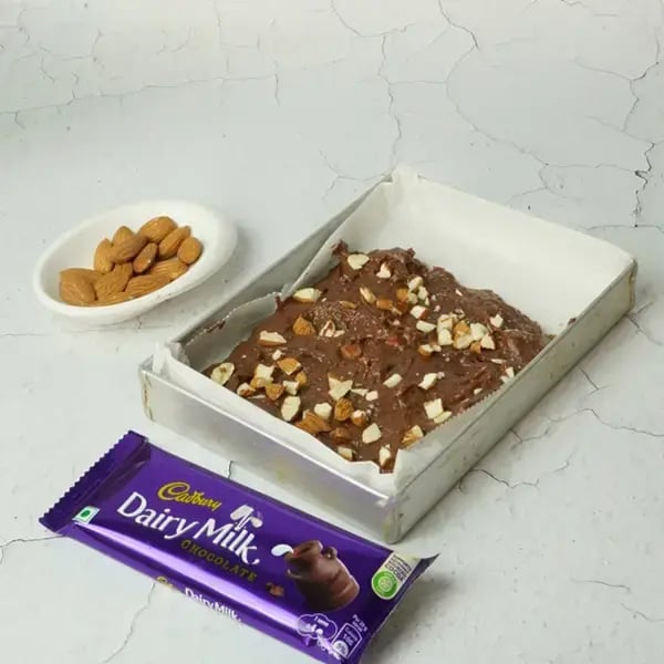Dairy Milk Quick Fudge Nut Brownie - Bake the brownie