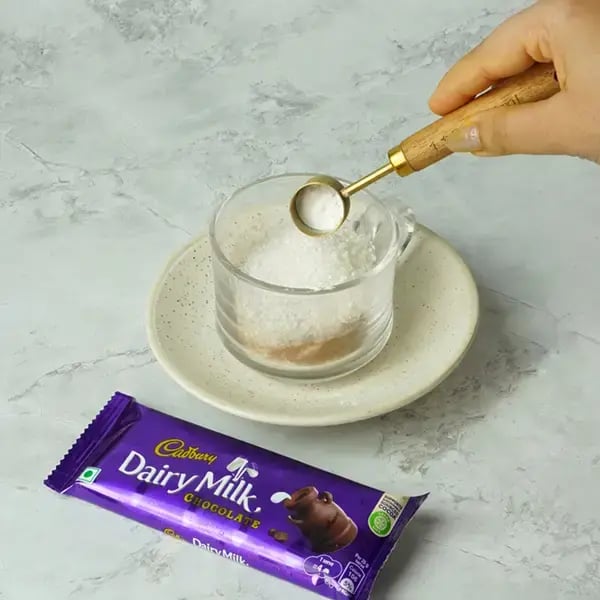 Dairy Milk Quick Mug Cake With Nuts - Add baking powder