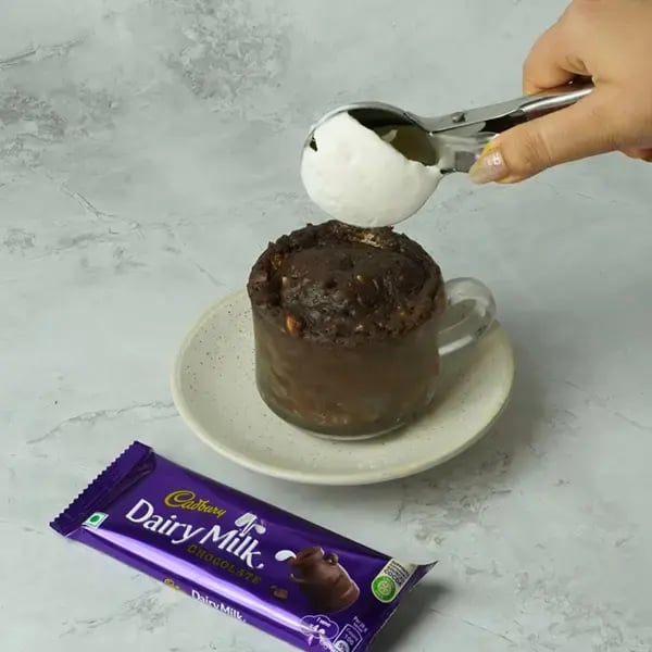 Dairy Milk Quick Mug Cake With Nuts - Allow the cake to cool