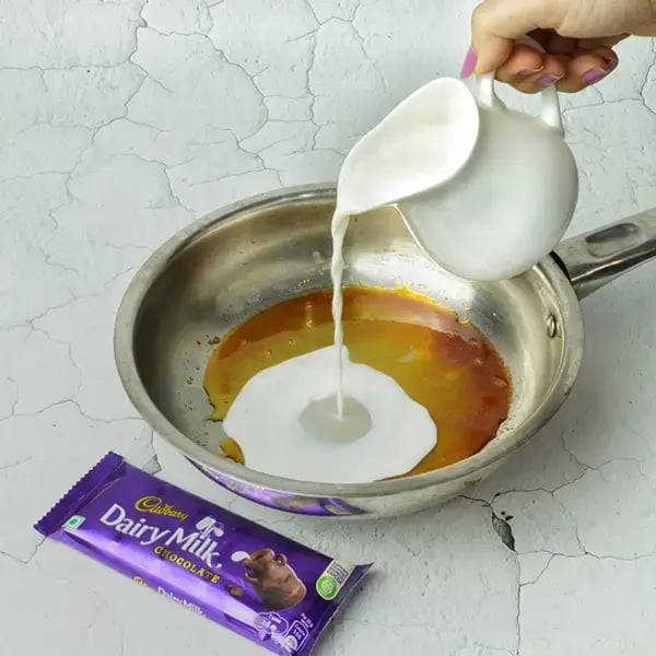 Dairy Milk Rice Kheer With Caramel Sauce - Add milk