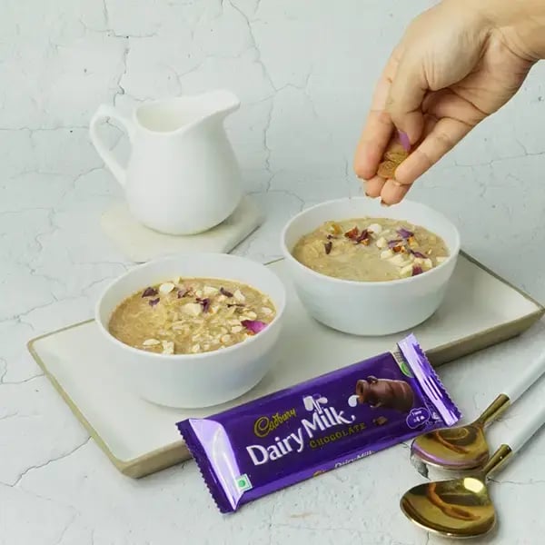 Dairy Milk Rice Kheer With Caramel Sauce - Rice is completely cooked