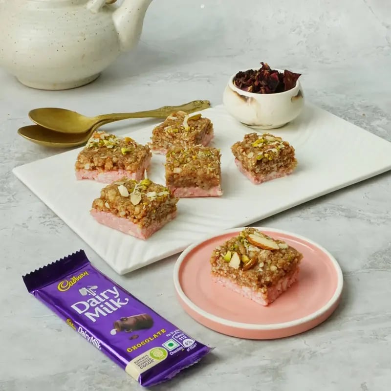 Dairy Milk Rose Kalakand Recipe