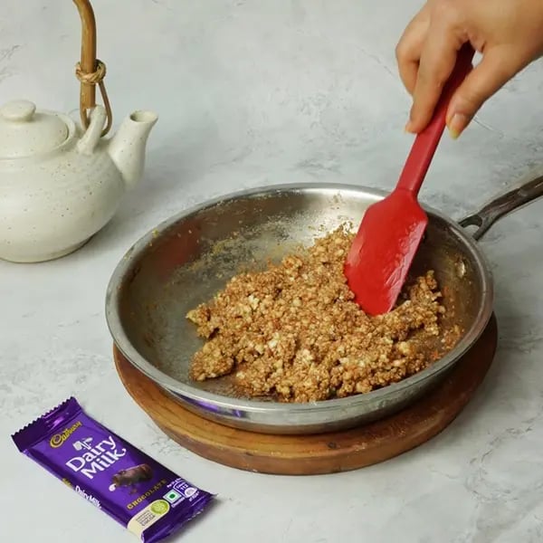 Dairy Milk Rose Kalakand-Line a baking tray with parchment paper