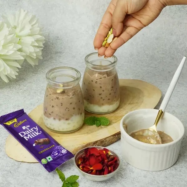 Dairy Milk Sabudana Pudding for Navratri - Add some dry fruits