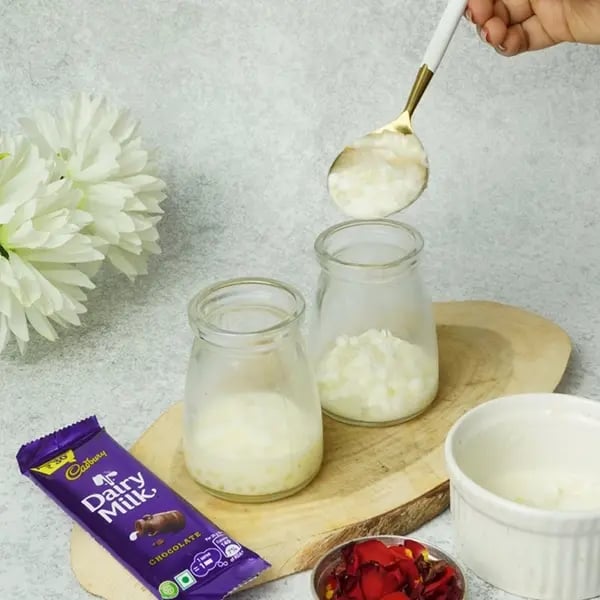 Dairy Milk Sabudana Pudding for Navratri - it is time for assembling