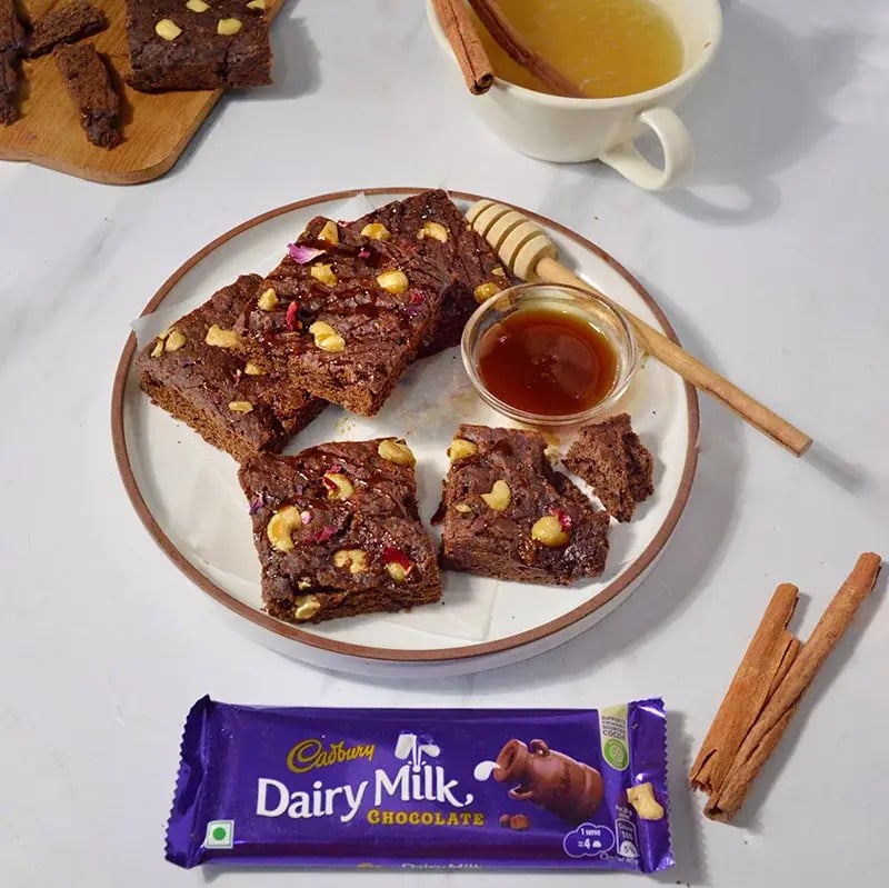 Daiy Milk Salted Caamel Cashew Bownie Recipe