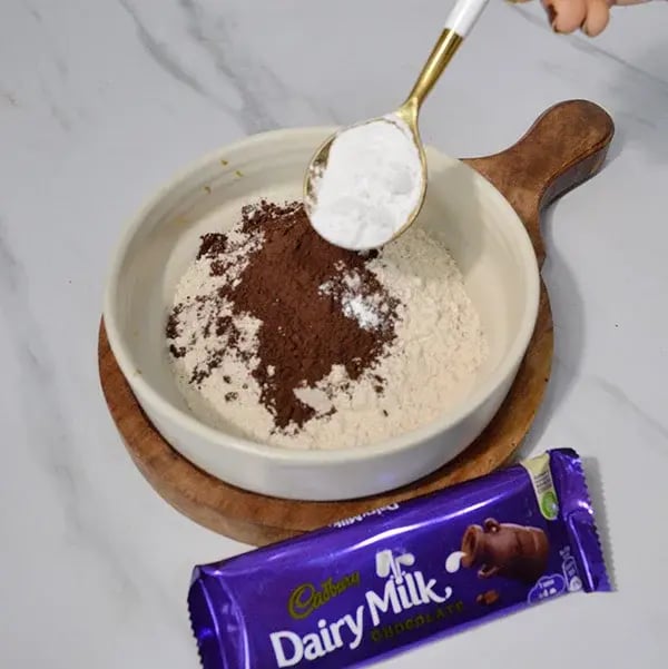 Dairy Milk Salted Caramel Cashew Brownie - Mix all-purpose flour