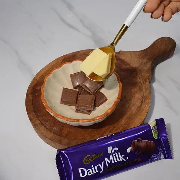 Dairy Milk Salted Caramel Cashew Brownie - Microwave Cadbury Dairy Milk chocolate