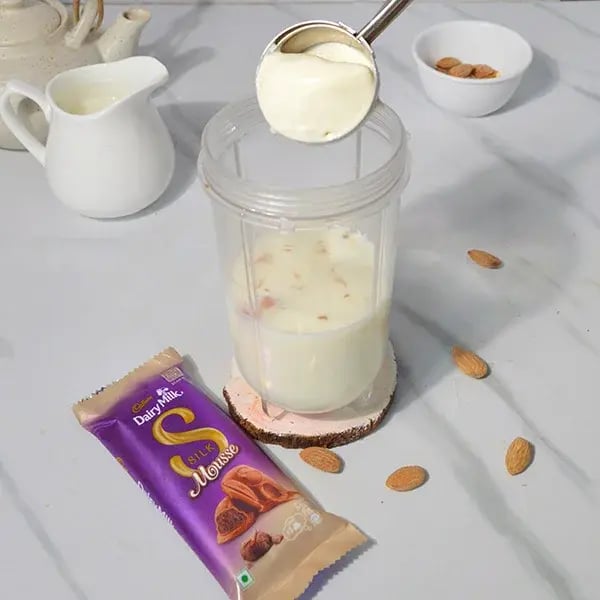 Dairy Milk Silk Almond Milkshake - Add 1 scoop of cream