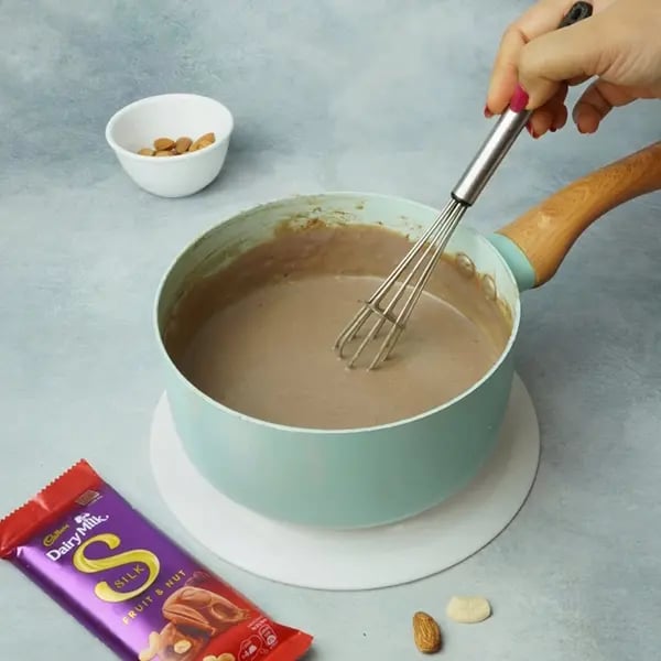 Dairy Milk Silk Chocolate Pudding with Cashew Almonds Garnish - Keep cooking