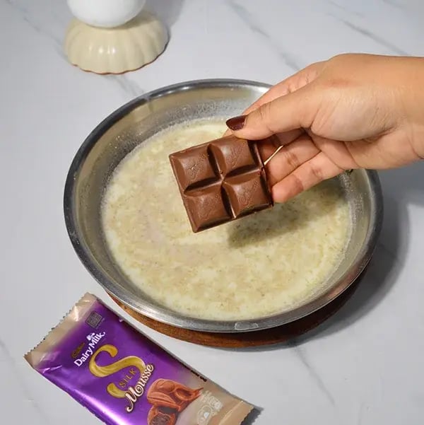 Dairy Milk Silk Chocolate Rasmalai Dessert - Add Cadbury Dairy Milk Silk chocolate