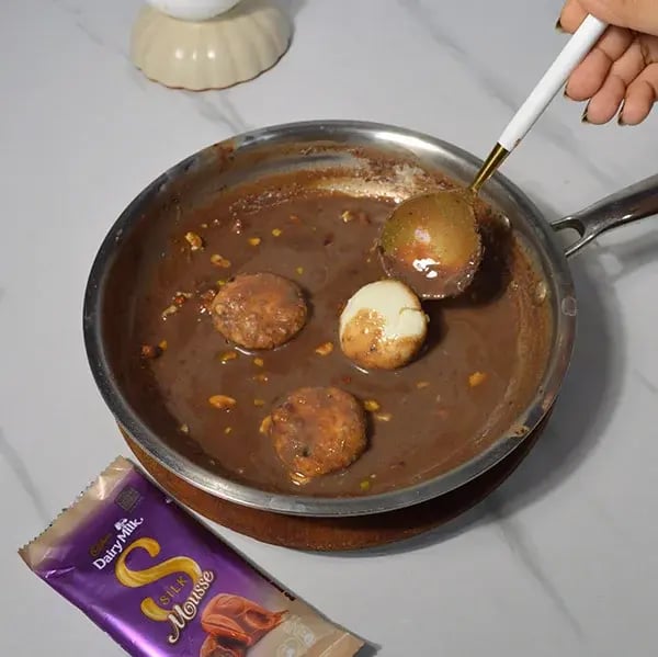Dairy Milk Silk Chocolate Rasmalai Dessert - Turn off the heat